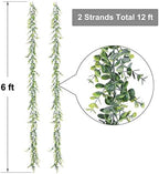 Lvydec 6 Pack Artificial Eucalyptus Garland, Fake Eucalyptus Greenery Garland Wedding Backdrop Arch Wall Decor, 6 Feet/Strand Fake Hanging Plant for Table Festival Party Decoration - Image 3
