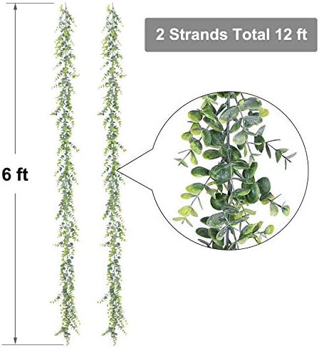 Lvydec 6 Pack Artificial Eucalyptus Garland, Fake Eucalyptus Greenery Garland Wedding Backdrop Arch Wall Decor, 6 Feet/Strand Fake Hanging Plant for Table Festival Party Decoration - Image 3