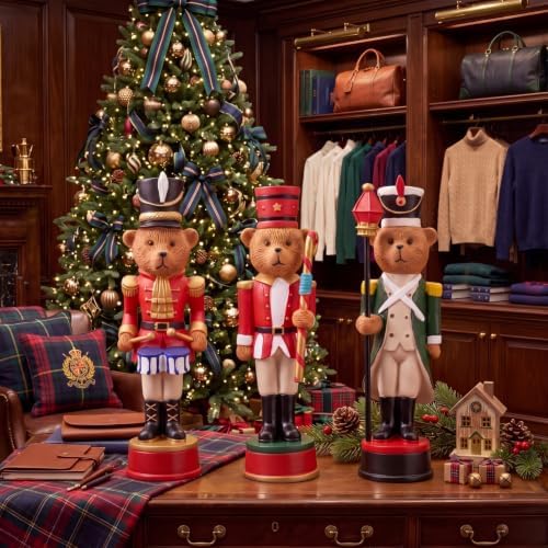 Simgoing 3 Pcs Vintage Christmas Nutcracker 5 in Bear Nutcracker Figurine - Image 4
