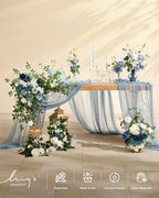 Ling's moment 2 Pack Dusty Blue Floral Garland Wedding Arch Flowers - Image 4