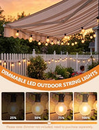 GOOTHY 50Ft LED Outdoor Patio String Lights - Waterproof Globe Lights with 52 Shatterproof Frosted Bulbs, Connectable for Wedding, Party, Christmas & Garden Decor, Black Wire - Image 4