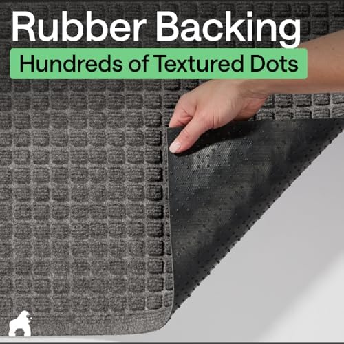 GORILLA GRIP® HydroABSORB Door Mat for Indoor Outdoor, 35x23 Charcoal - Image 6