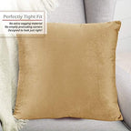 Nestl Throw Euro Pillow Covers, Cozy Velvet Decorative Pillow Covers 26 x 26 Inches, Soft Solid Couch Pillow Case for Sofa, Bed and Car, Set of 2 - Camel Gold - Image 4