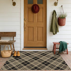 JTJ Easy Jute 4x6 Diagonal Plaid Rug, Black & Beige, Washable - Image 4