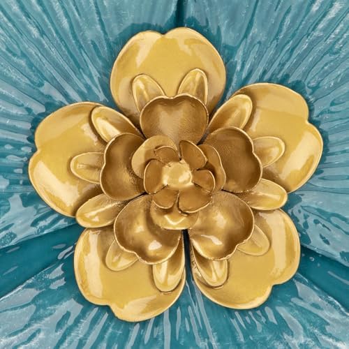 3 Pcs Metal Flower Wall Art Set 10 Inch Rustic Modern Floral Sculpture - Image 7