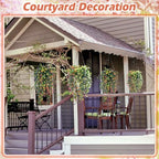 Hotop 6 Pcs Artificial Hanging Plants Ivy Vine with Flowers, Mixed Colors - Image 6