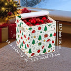 VENO 4 Pack Christmas Ornament Storage Box, Holiday Ornament Organizer with Adjustable Dividers, Sturdy Storage Containers for 64 Ornaments, Zippered Lid & Handles, 3" Cube (Jingle Mix) - Image 2