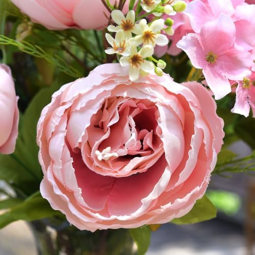 FiveSeasonStuff Charm Pink Artificial Peony Bouquet Set of 2 - Image 3
