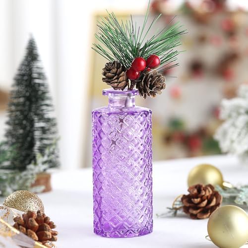 Bud Vases for Centerpieces Wedding,Flower Vases in Bulk for Rustic Home Decor,Small Vases for Wedding,Mother's Day,Graduation,Christmas,Birthday Party,Valentine's Day(Purple,15 Pcs) - Image 3