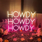 Howdy Howdy Howdy LED Neon Sign Transparent Acrylic Light Decor for Wedding Birthday Party Wall Home Bedroom Room Art Decoration with USB Light Modulator 5V - Image 3
