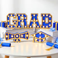 Novabright 3 Pcs Blue Graduation Light up Signs 2026, Wooden with LED by Unknown