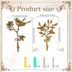 4 Pack Vintage Bird Hooks for Wall Decorative Hooks,5.5 to 5.9 in - Image 2