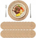 13.8'' Round Woven Placemats Set of 24, Boho Wicker Chargers, Terrekraft by TerrekraftMakeLuxuryTraysAffordable