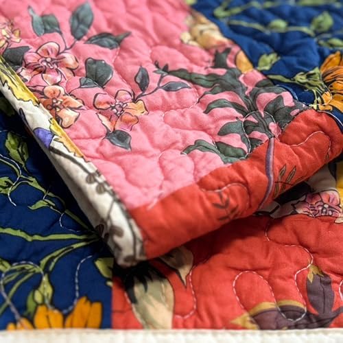 Reversible Patchwork Floral Quilted Table Runner, 13 x 72 Inch - Image 6