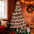 Halfchet 43 Pcs Gingerbread Ornaments for Christmas Tree Ribbon Candy Gingerbread Figurine Pendants Santa Claus Christmas Tree Red and White Hanging Decorations Ornaments for Holiday Party - Image 6