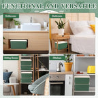 Menkxi 4 Pcs Storage Bins with Lids, Green, Large - Image 6