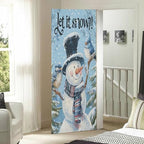 Pfrewn Christmas Decorations Door Cover Winter Snowman Cute Blue Birds Front Door Backdrop Banner Winter Holiday Garage Door Sign for Home Indoor Outdoor Party Supplies 36x98 in - Image 7
