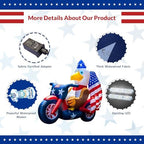 USA 250th Anniversary Patriotic Inflatable 5FT Eagle on Motorcycle for 4th of July, LED Blow Up Yard Decoration Outdoor Decor for 2026 Semicentennial Independence Day - Image 3