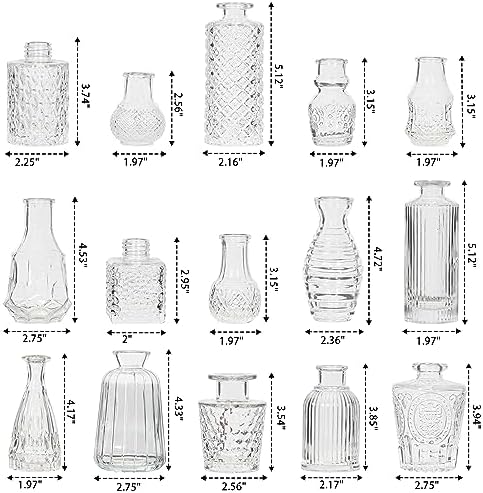 Glass Bud Vase Set of 32 Pcs, Small Glass Vases for Flowers - Image 2