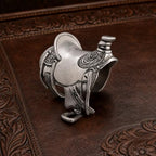 Vagabond House Pewter Cowboy Saddle Napkin Ring Western Frontier Collection 2.5 Inch Tall - Image 3