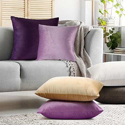 Nestl Throw Euro Pillow Covers, Cozy Velvet Decorative Pillow Covers 26x26 Inches, Soft Solid Couch Pillow Case for Sofa, Bed and Car, Set of 4 - White - Image 7