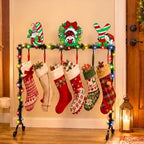 Treela Christmas Stocking Holder Stand for Floor Metal 6 Hook,Candy Joy - Image 6