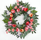 Garvee Spring Wreaths for Front Door, 20 Inch Tulip Wreath by Garvee