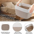 3 Pack Woven Baskets,Storage Baskets for Shelves with Handles - Image 3