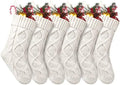 Fesciory Christmas Stockings 6 Pack, 14 Inch Cable Knit Xmas Decor by Fesciory