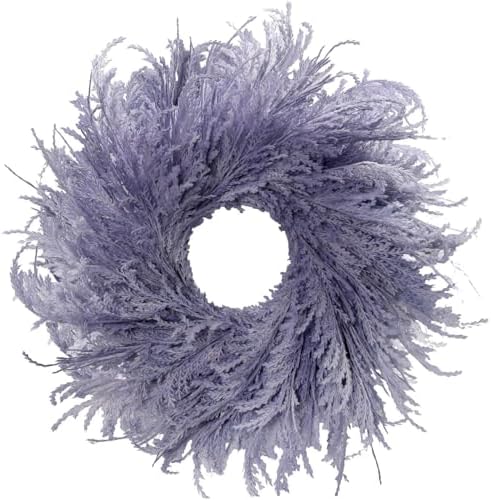 HipTree 28 Inch Farmhouse Purple Flocked Cypress Spring Wreath Outdoor by HipTree