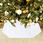 White Christmas Tree Collar for 9 ft Tree Foldable 31.49 Inch Sequin Christmas Tree Ring Velvet Tree Skirt Cover for Xmas Pencil Tree Holiday Decor by LJIE-House