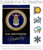 Air Force Proudly Family Burlap Garden Flag - Set with Stand Armed Forces USAF United State American Military Veteran Retire Official - House Banner Small Yard Gift Double-Sided 13 X 18.5 - Image 6