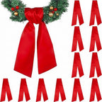VitalCozy 12 Pcs Red Wreath Sash Cotton Blank Ribbon by VitalCozy