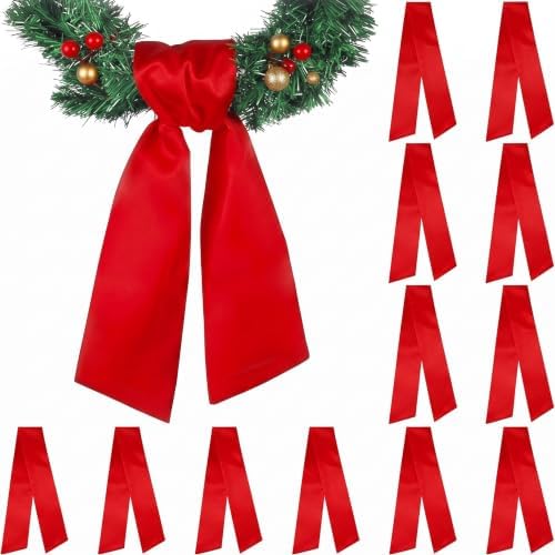 VitalCozy 12 Pcs Red Wreath Sash Cotton Blank Ribbon by VitalCozy