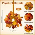 Thiccywoov 6 Pack 9" Mini Fall Wreaths Bulk for Kitchen Cabinet Decoration - Image 3