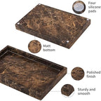 Marble Bathroom Vanity Tray, Dark Brown, 12"x 8" x1.2" - Image 3
