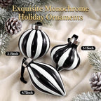 Civaner 9 Pcs Vintage Neutral Christmas Ball Ornaments, Black and White - Image 3