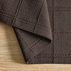 ZeeMart Linen Checked Farmhouse Placemats Set of 6, Chocolate 13x19in - Image 3