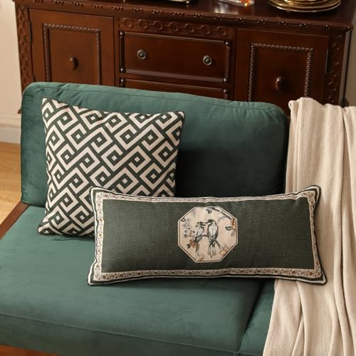 ISAENNE Vintage Linen Square Throw Pillow Cover,Set of 2,18"x18"-Murad B - Image 7