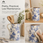 Blue and White Pitcher Vases for Flower,Chinoiserie Ceramic Vase Home Decor - Image 6