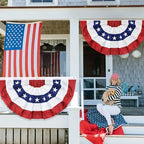 4 Pack 3x6 FT American Bunting Flag, USA Pleated Fan Flag Patriotic Half Fan Banner 4th of July Decorations Outdoor Memorial Day Decor Fourth July Independence Day Outside Red White and Blue Decor - Image 4