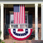 3 x 6 FT 4th of July Decorations, 2 PCS Patriotic USA Pleated Fan Flags, Large American Bunting Flag Banner 250th Anniversary Half Fan Flags for Independence Day Memorial Day Outdoor Home Decor - Image 4