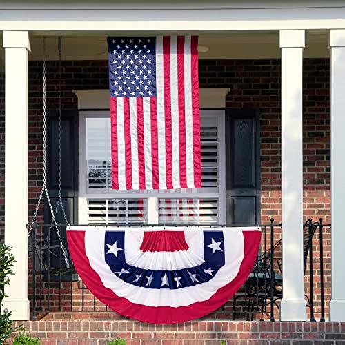 3 x 6 FT 4th of July Decorations, 2 PCS Patriotic USA Pleated Fan Flags, Large American Bunting Flag Banner 250th Anniversary Half Fan Flags for Independence Day Memorial Day Outdoor Home Decor - Image 4