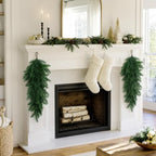2 Pcs Extra Length Artificial Christmas Teardrop Swag, Greenery Door Swag - Image 6