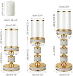 Hurricane Candle Holder, 15.9" Tall Metal Candle Stand, Glass Pillar Holder - Image 5