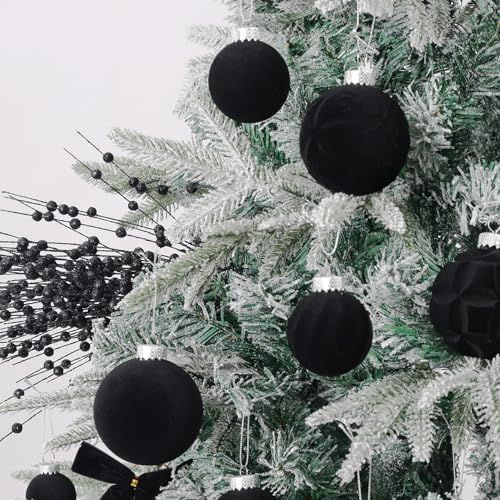Velvet Christmas Ornaments Set 38Pcs Flocked Shatterproof Christmas Ornaments for Christmas Tree Decorations Xmas Decorative Hanging Christmas Ball Ornaments for Holiday Home Decor - Image 4