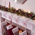 4 Pcs Pink Bow Stocking Hangers for Mantle - Image 6