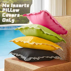 JOJOGOGO Hot Pink Scalloped Outdoor Lumbar Pillow Covers 12x20 Set of 2 - Image 7