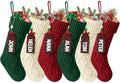 Hommtina Christmas Stockings, Personalized Christmas Stockings 18 Inches Large Size Cable Knitted Stocking Gifts (6pcs White&red&Green) by Hommtina
