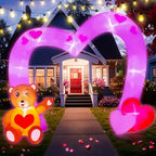 AerWo 10FT Valentines Day Inflatables Outdoor Decorations, Heart Shaped Archway Inflatables Valentines Blow Up Yard Decorations with Build-in LED Lights for Party Lawn Anniversary Wedding Decor by AerWo